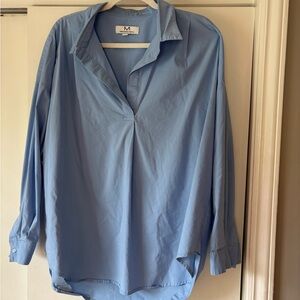 Light Blue Button-Up Poplin Shirt